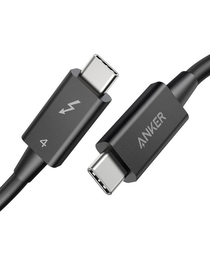 Anker Thunderbolt 4 Certified USB C to C Cable 2.3 ft-Black