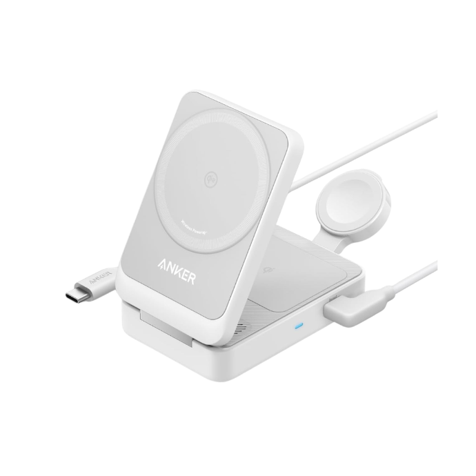 Anker MagGo 3-in-1 Charging Dock, Qi2 15W Wireless -White