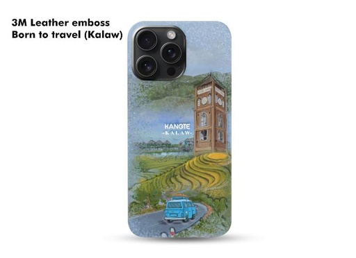 [SKLE-0111] Phone Sticker (Skin) Leather Born to Travel (Kalaw)